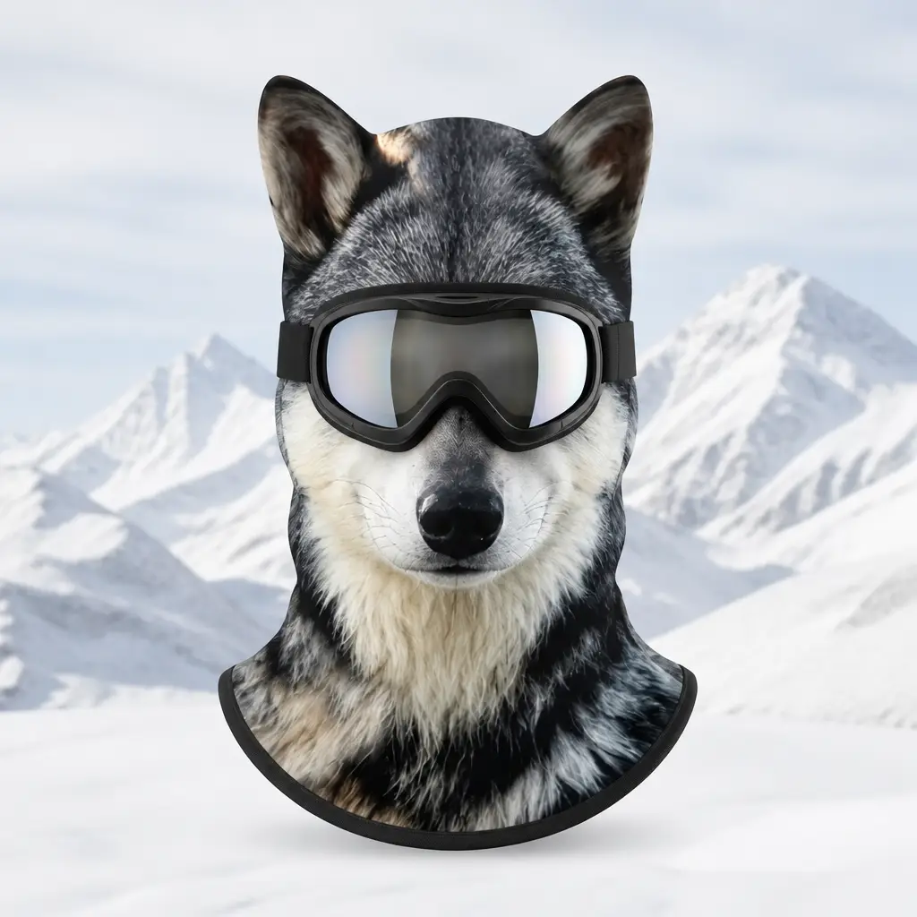 Masque de ski Loup noir
